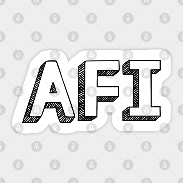 Afi <\\> Typography Design Sticker by Aqumoet